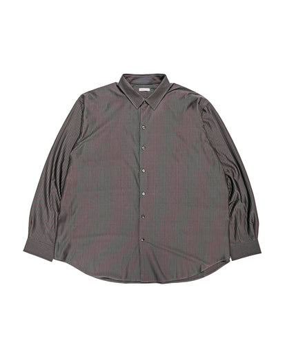 KANEMASA PHIL 46G Stripe Atmosphere Shirt Charcoal Brown
