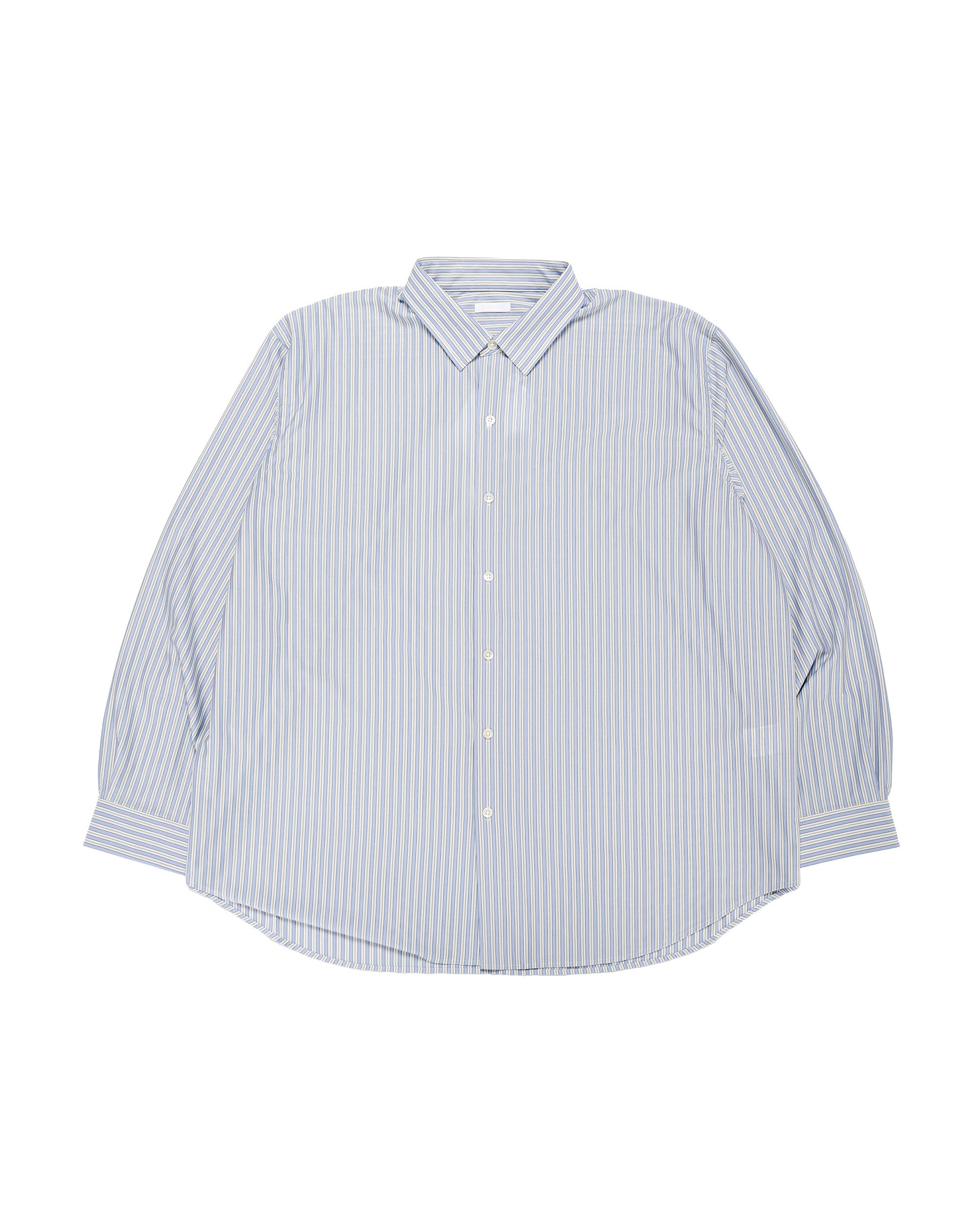 KANEMASA PHIL 46G Stripe Atmosphere Shirt Sax Black