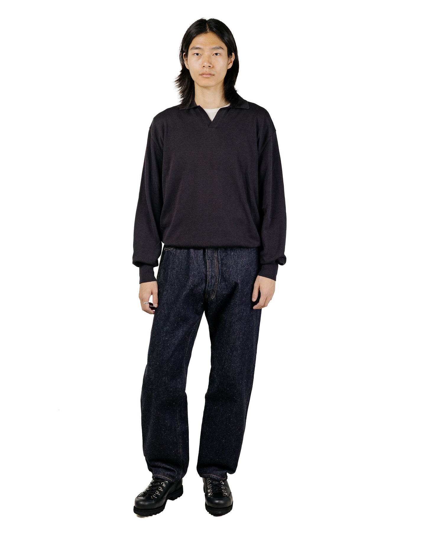 KAPTAIN SUNSHINE 5P Zipper Front Denim Pants Indigo One Wash