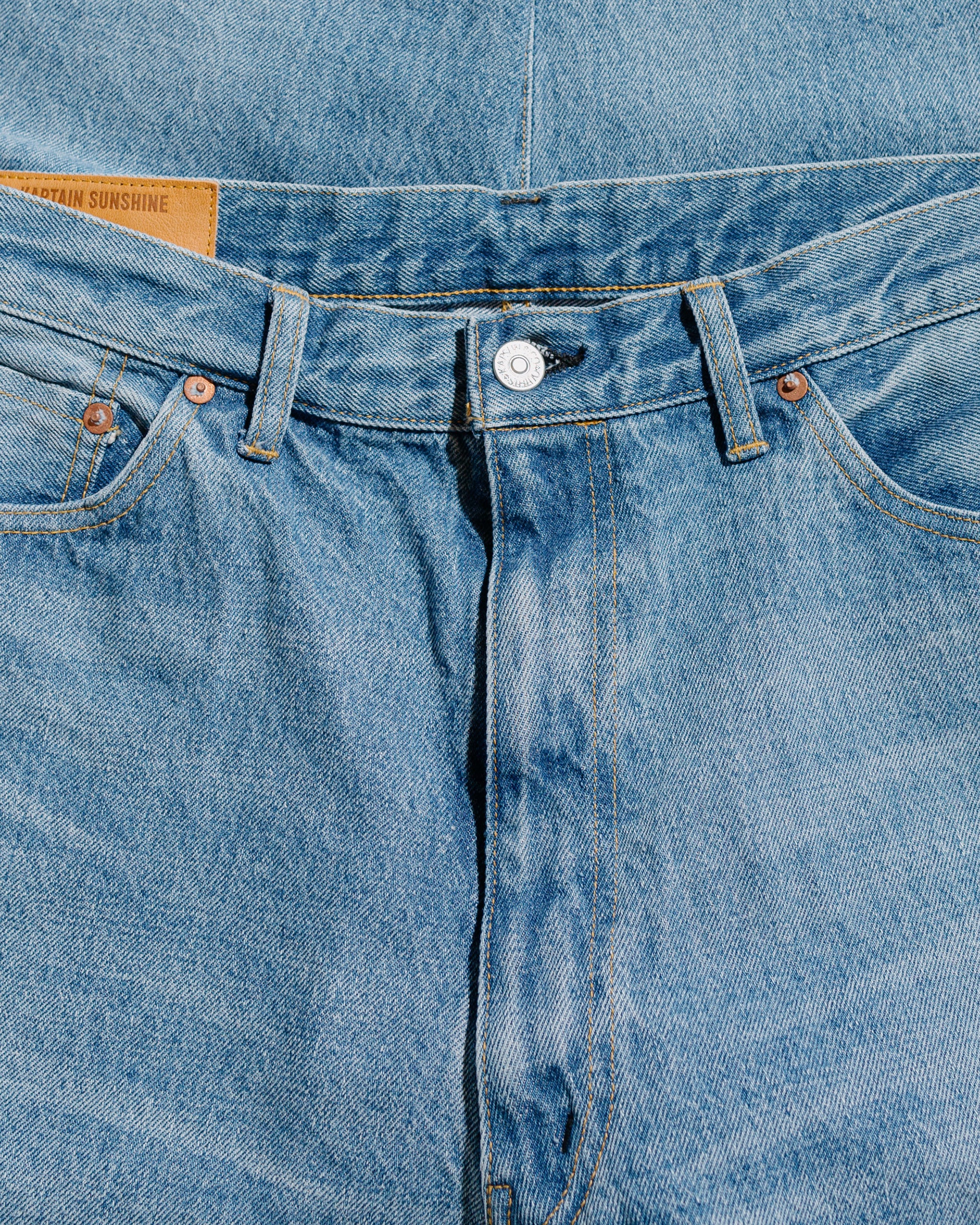 lost & found KAPTAIN SUNSHINE KAPTAIN SUNSHINE 5P Zipper Front Denim Pants Indigo Vintage Wash