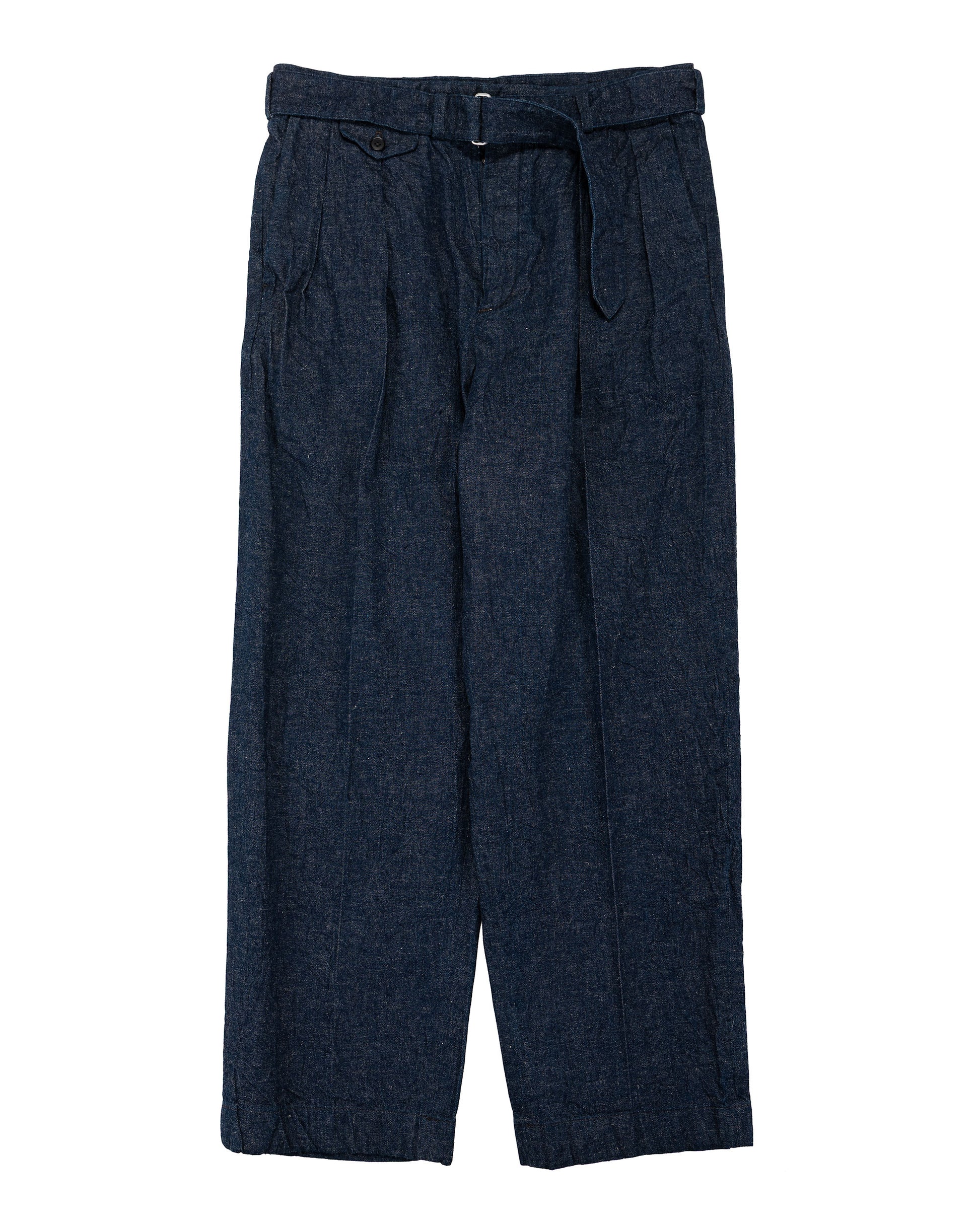 lost & found KAPTAIN SUNSHINE KAPTAIN SUNSHINE Cotton Linen Denim Riviera Trousers Indigo