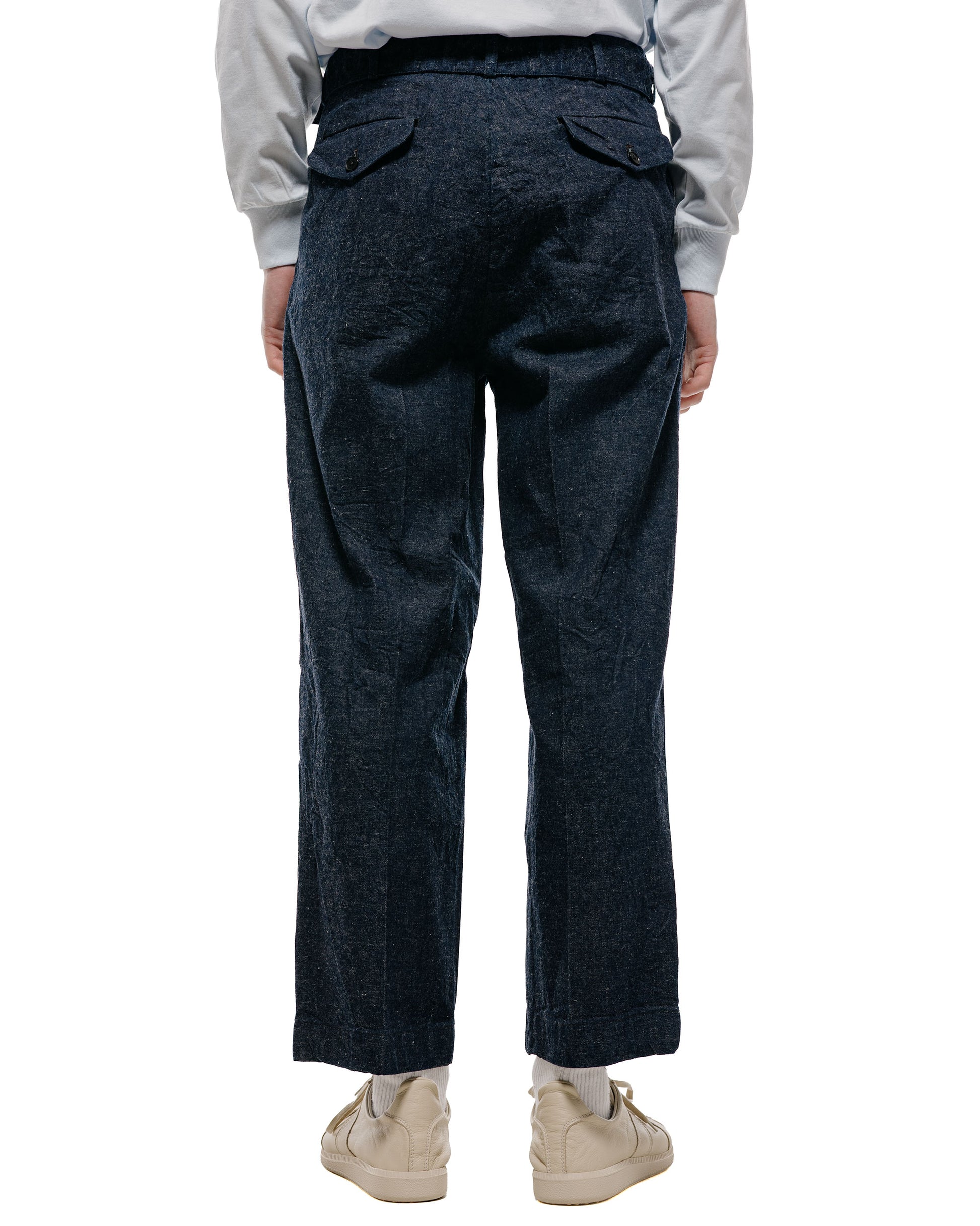 lost & found KAPTAIN SUNSHINE KAPTAIN SUNSHINE Cotton Linen Denim Riviera Trousers Indigo
