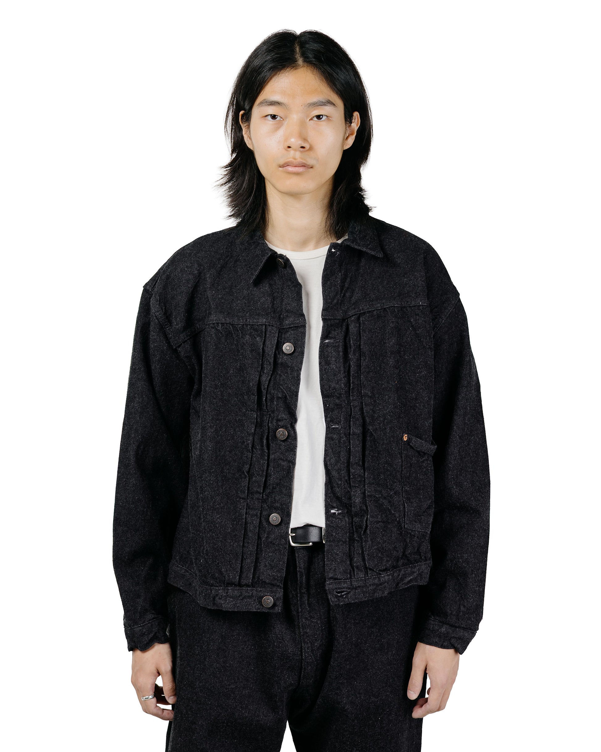 KAPTAIN SUNSHINE Denim Tracker 1P Jacket Black One Wash