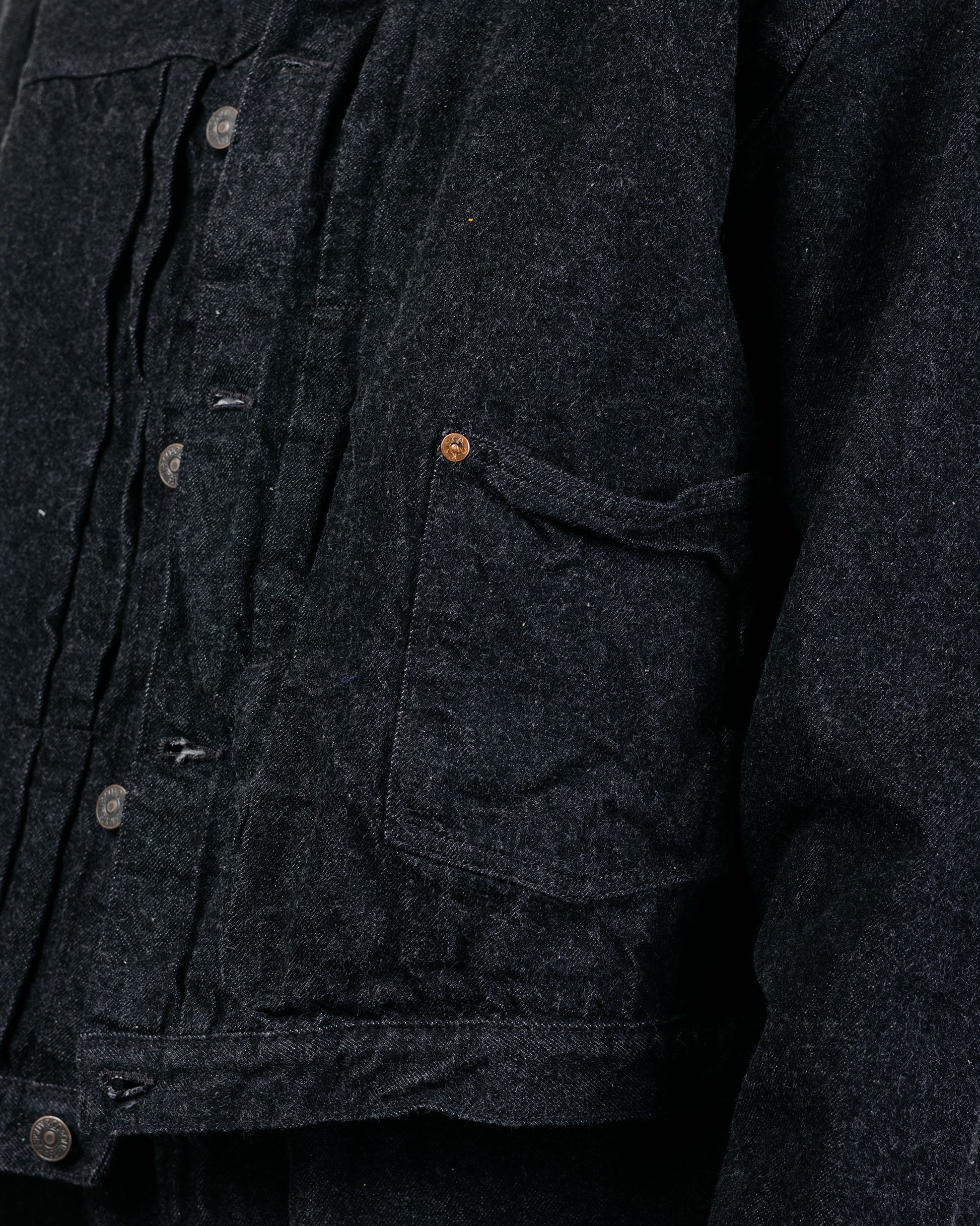 KAPTAIN SUNSHINE Denim Tracker 1P Jacket Black One Wash