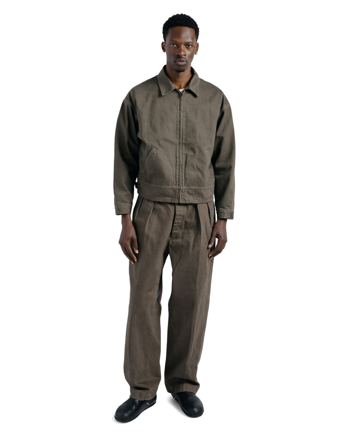KAPTAIN SUNSHINE Dyed Denim Riviera Pants Cub Brown