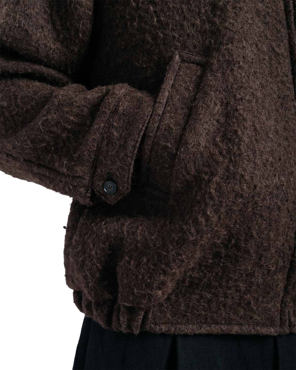KAPTAIN SUNSHINE Napping Wool Zip Blouson Top Brown