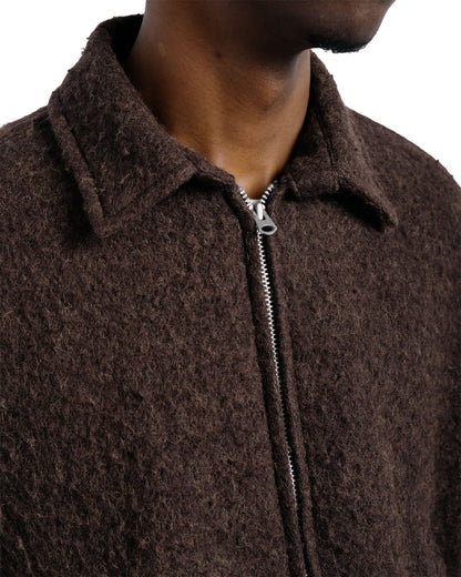KAPTAIN SUNSHINE Napping Wool Zip Blouson Top Brown
