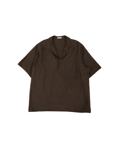 lost & found KAPTAIN SUNSHINE KAPTAIN SUNSHINE Silk Pullover SS Shirt Espresso