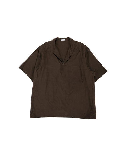lost & found KAPTAIN SUNSHINE KAPTAIN SUNSHINE Silk Pullover SS Shirt Espresso