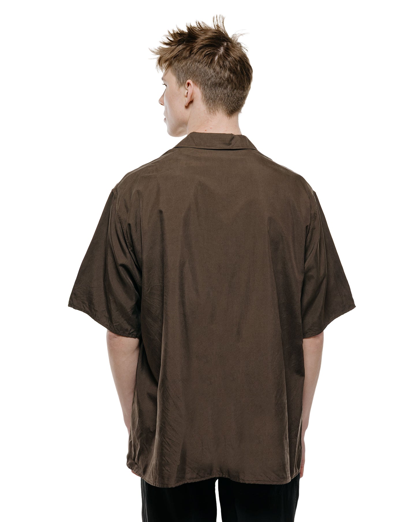 lost & found KAPTAIN SUNSHINE KAPTAIN SUNSHINE Silk Pullover SS Shirt Espresso