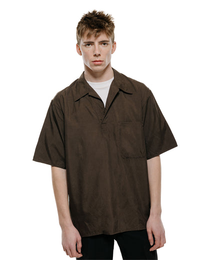 lost & found KAPTAIN SUNSHINE KAPTAIN SUNSHINE Silk Pullover SS Shirt Espresso