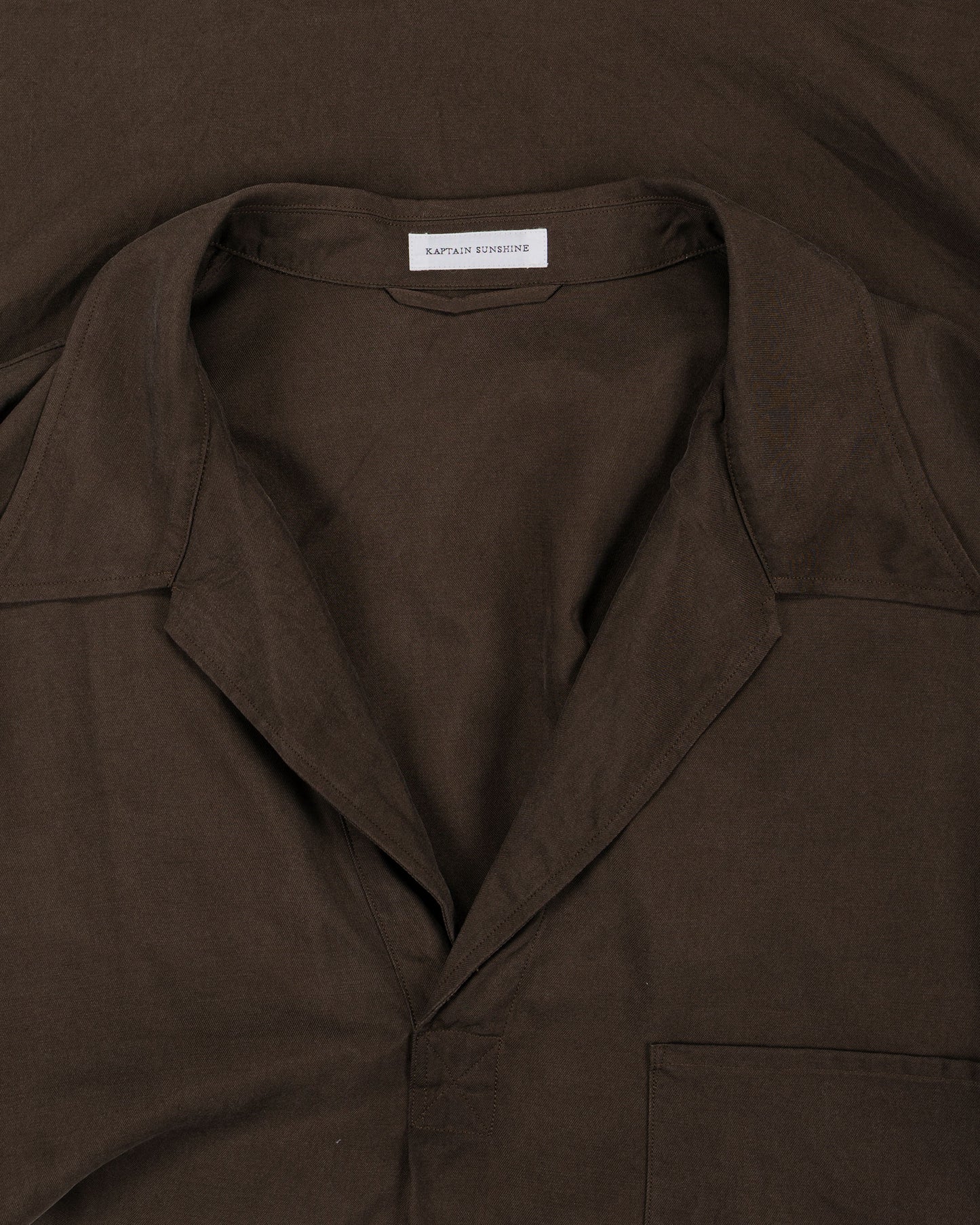 lost & found KAPTAIN SUNSHINE KAPTAIN SUNSHINE Silk Pullover SS Shirt Espresso