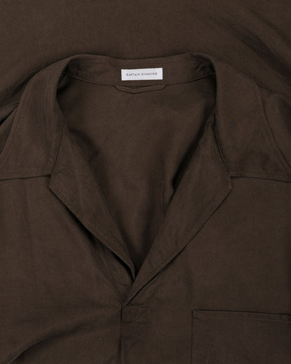 lost & found KAPTAIN SUNSHINE KAPTAIN SUNSHINE Silk Pullover SS Shirt Espresso
