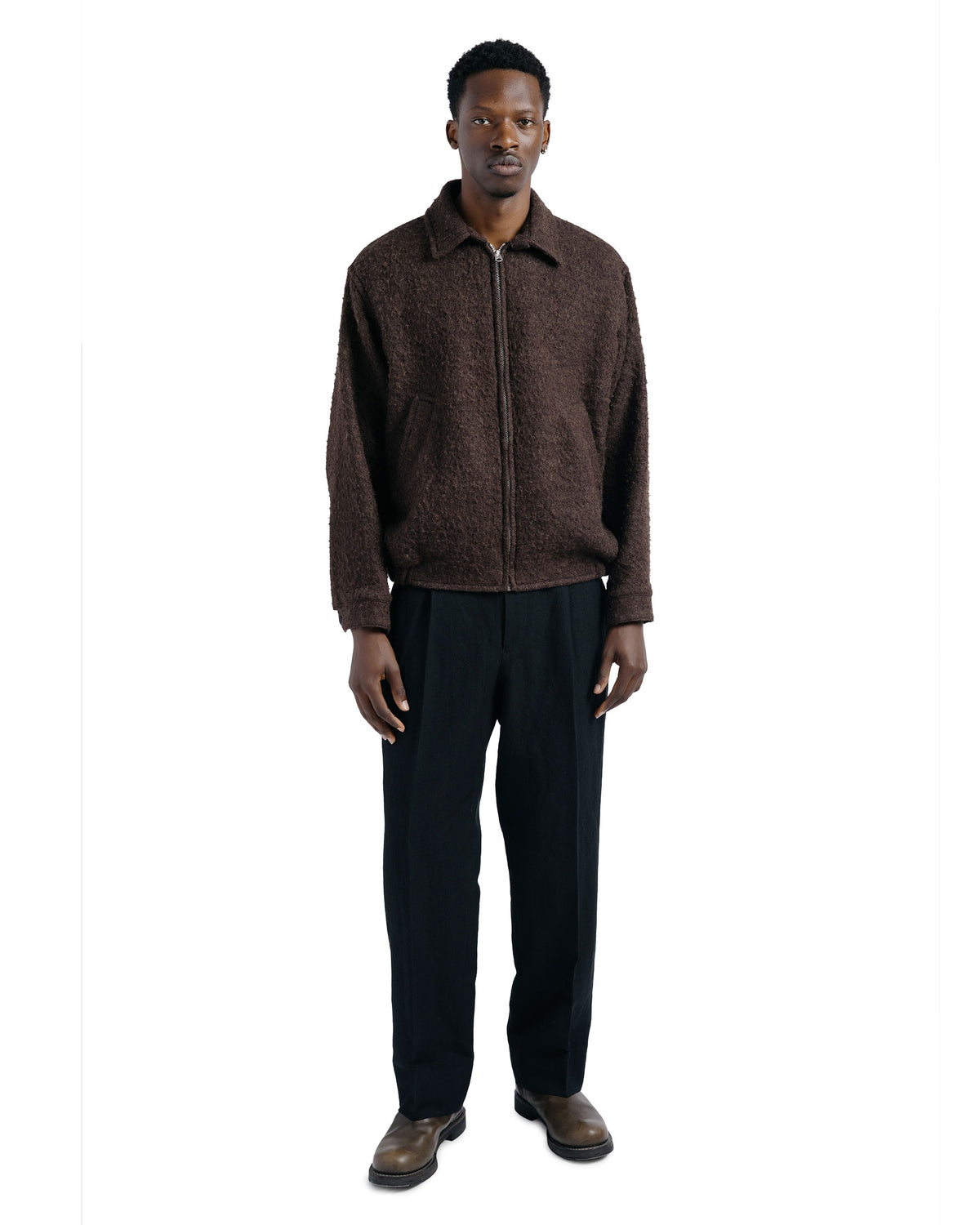 KAPTAIN SUNSHINE Wool Hemp Mesh Neutral Trousers Black