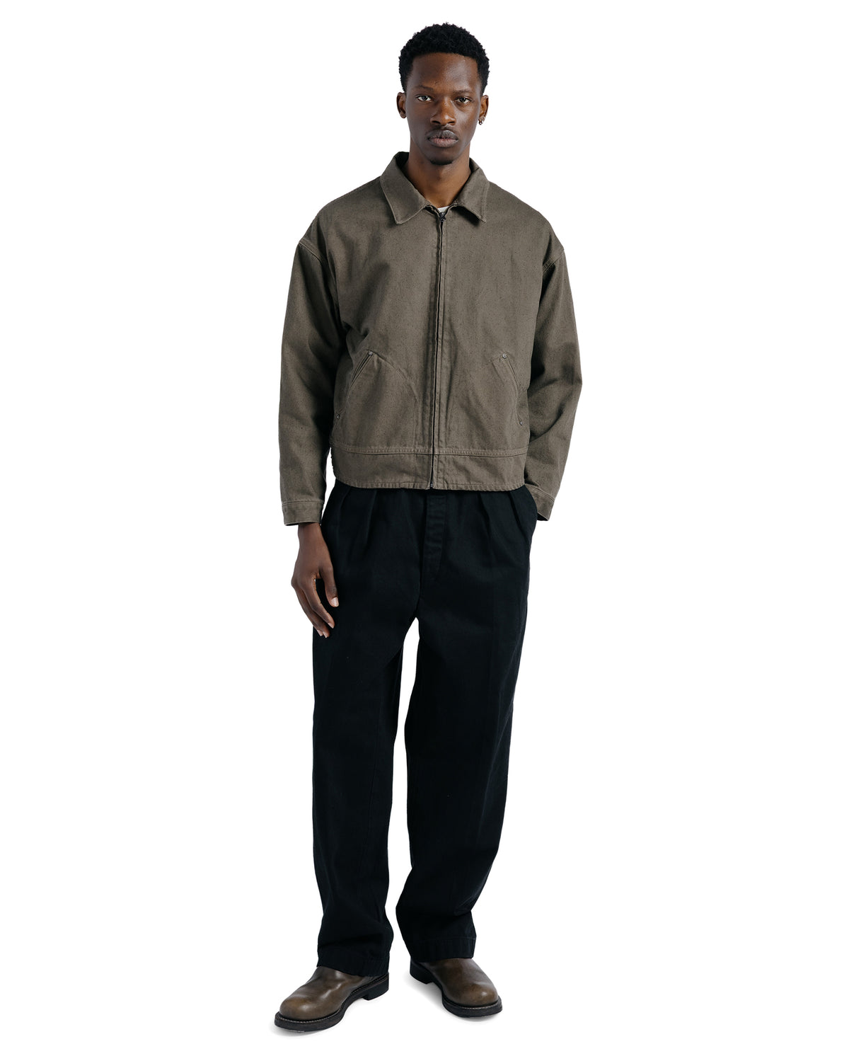 KAPTAIN SUNSHINE Dyed Denim Work Jacket Cub Brown