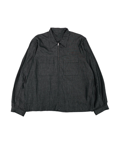 lost & found Lady White Co. Lady White Co. Joliet Zip Shirt Black Chambray