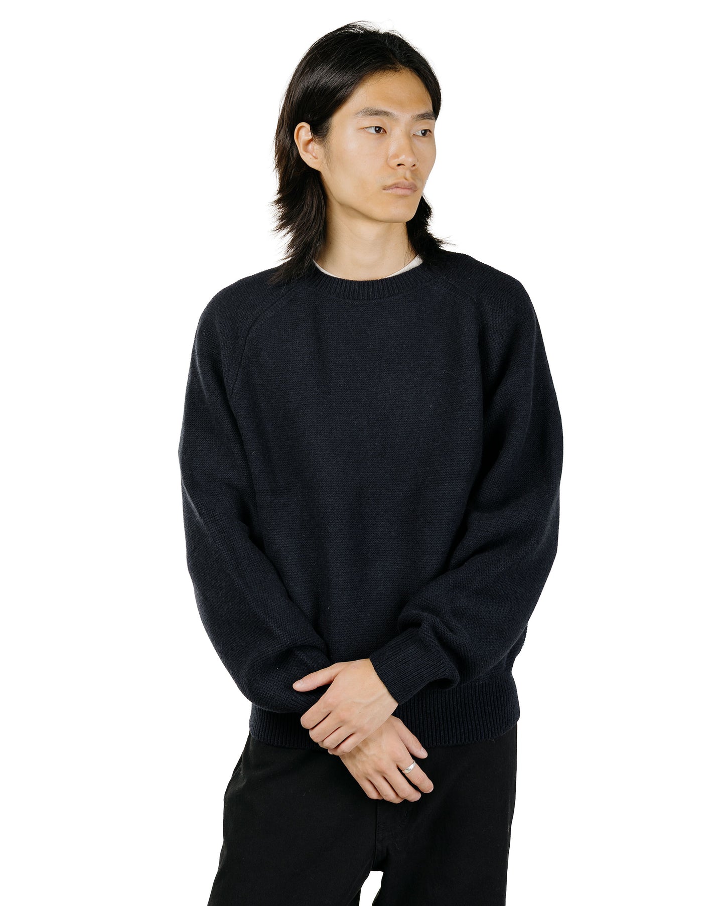 Lady White Co. Raglan Link Sweater Deep Navy
