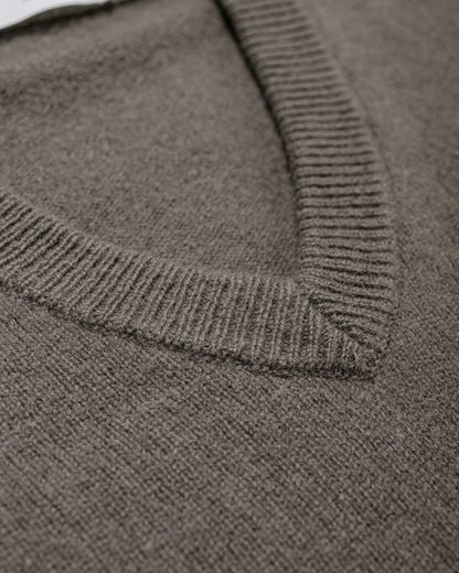 Lady White Co. Wool V Neck Sweater Clay