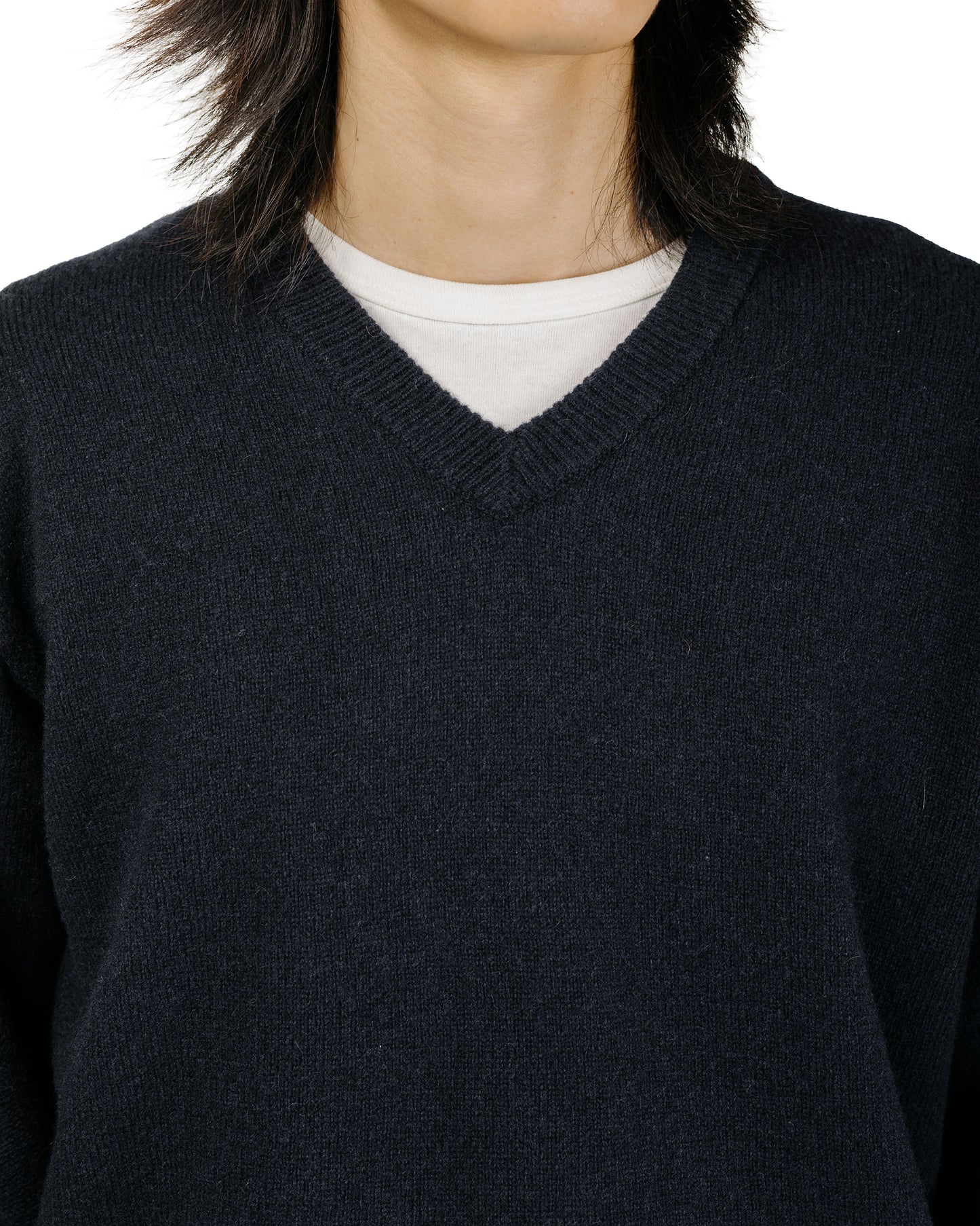 lost & found Lady White Co. Lady White Co. Wool V Neck Sweater Deep Navy