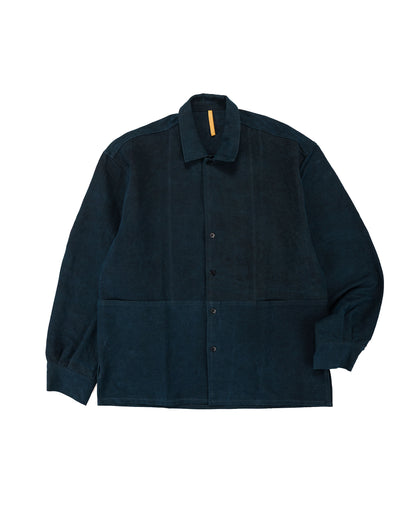 lost & found MAN-TLE MAN-TLE R20S5 'Shop Shirt' Sumi Indigo Hemp Cloth