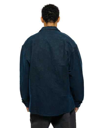 lost & found MAN-TLE MAN-TLE R20S5 'Shop Shirt' Sumi Indigo Hemp Cloth