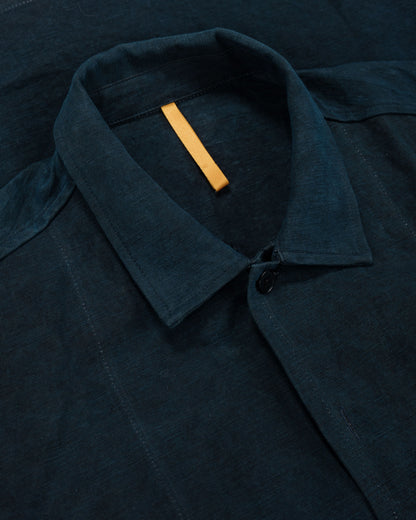 lost & found MAN-TLE MAN-TLE R20S5 'Shop Shirt' Sumi Indigo Hemp Cloth