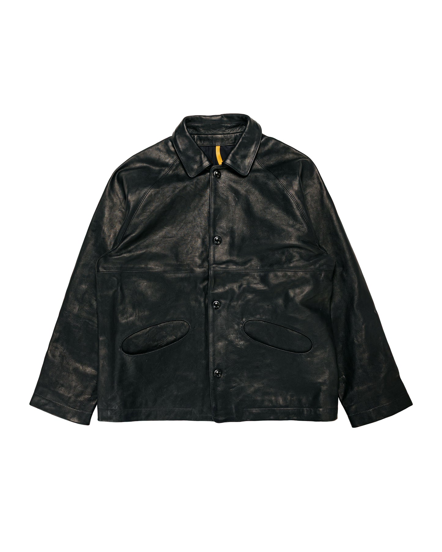 MAN-TLE R21 Leather-3 Boat Shirt Black Hide