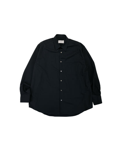 lost & found MARKAWARE MARKAWARE Comfort Fit Shirt Organic Wool 2/80 Tropical Black
