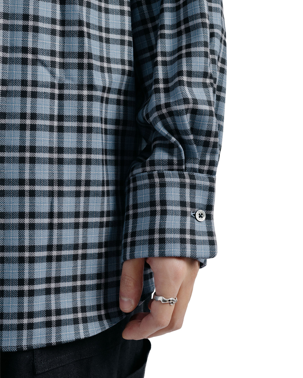 MARKAWARE Comfort Fit Shirt Organic Wool Viyella Check Blue Check