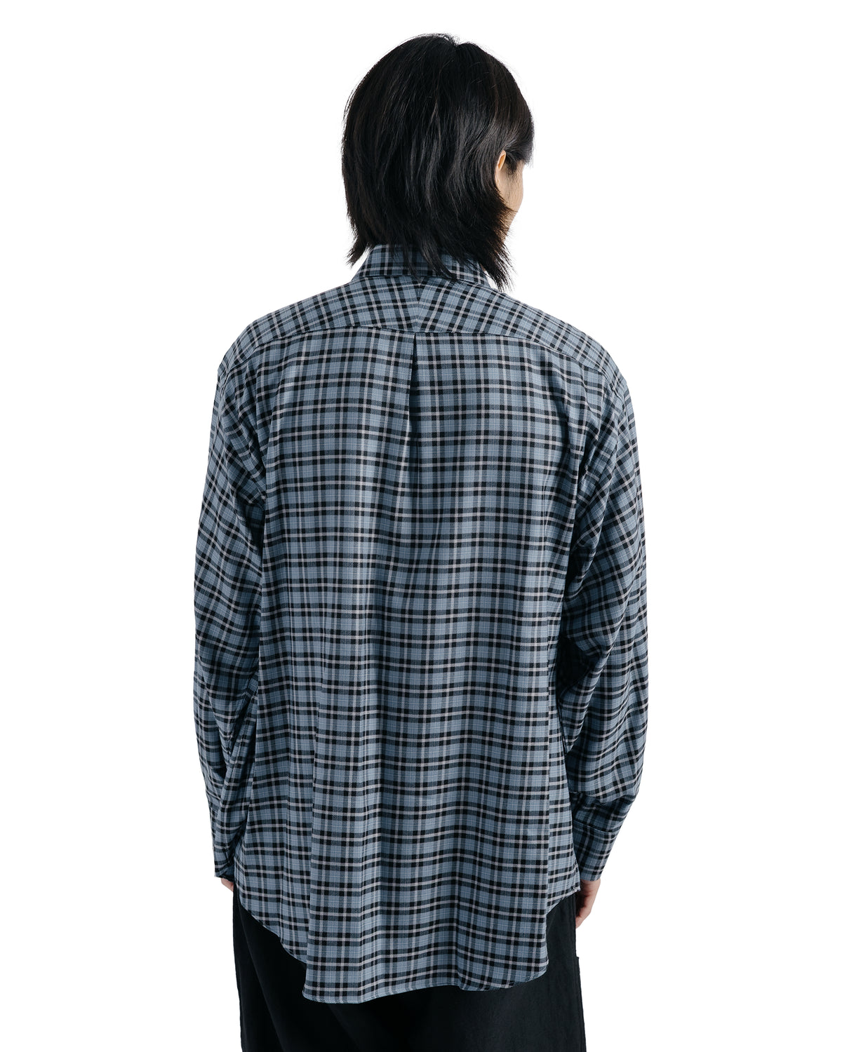 MARKAWARE Comfort Fit Shirt Organic Wool Viyella Check Blue Check