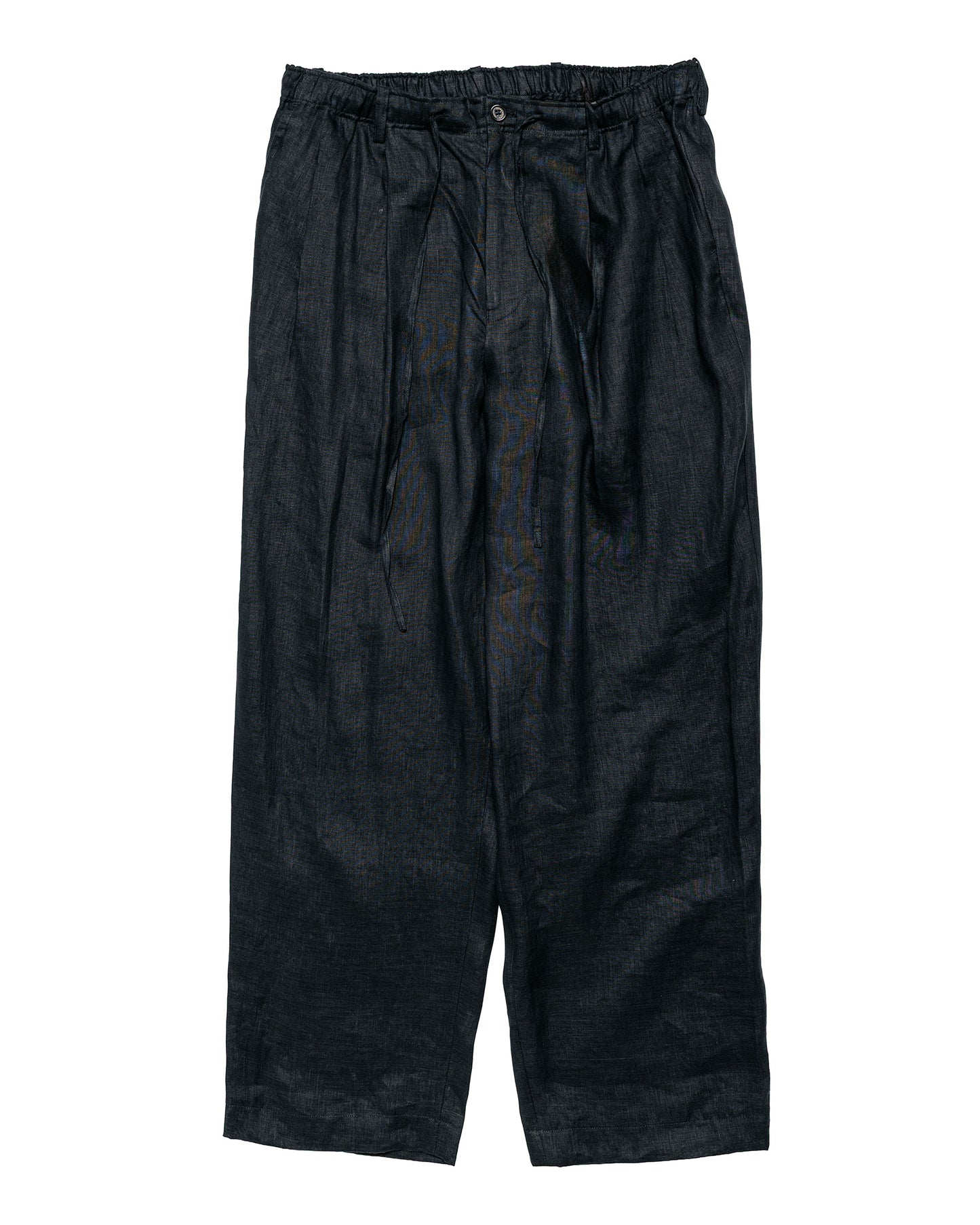 MARKAWARE Double Pleated Easy Trousers Hemp Shirting Black