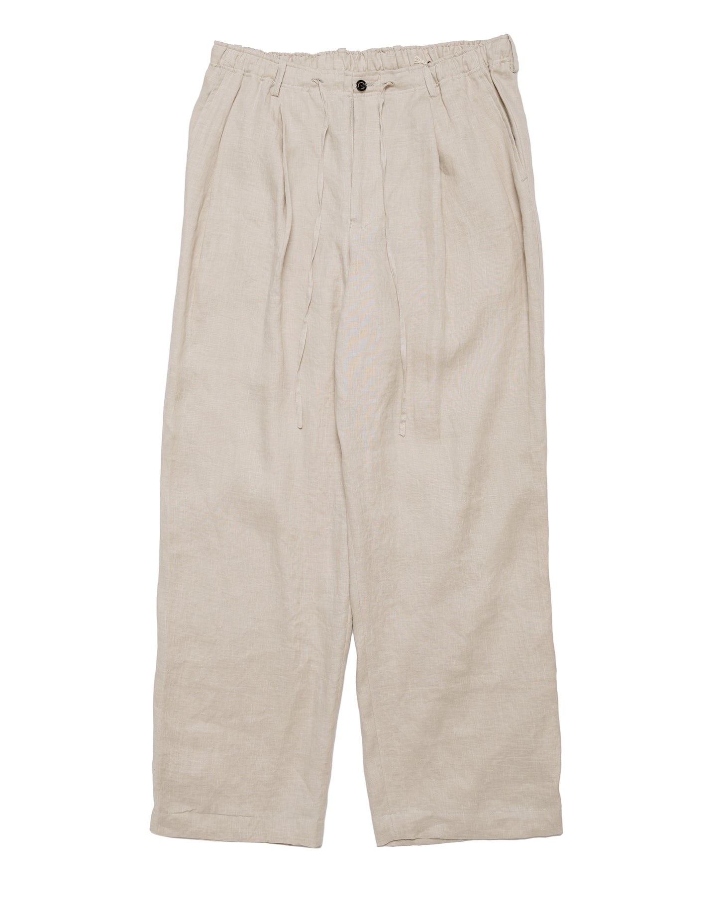 MARKAWARE Double Pleated Easy Trousers Hemp Shirting Taupe