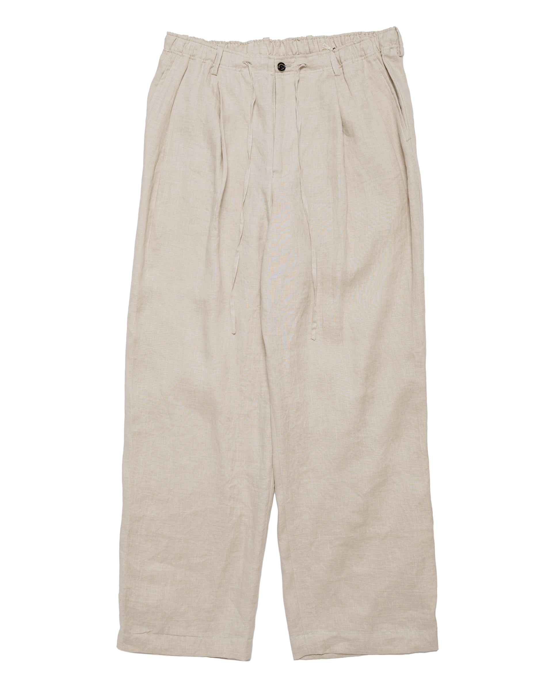 MARKAWARE Double Pleated Easy Trousers Hemp Shirting Taupe