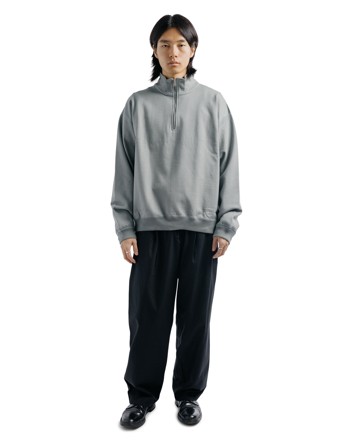 MARKAWARE Double Pleated Easy Trousers Organic Cotton Survival Cloth Black
