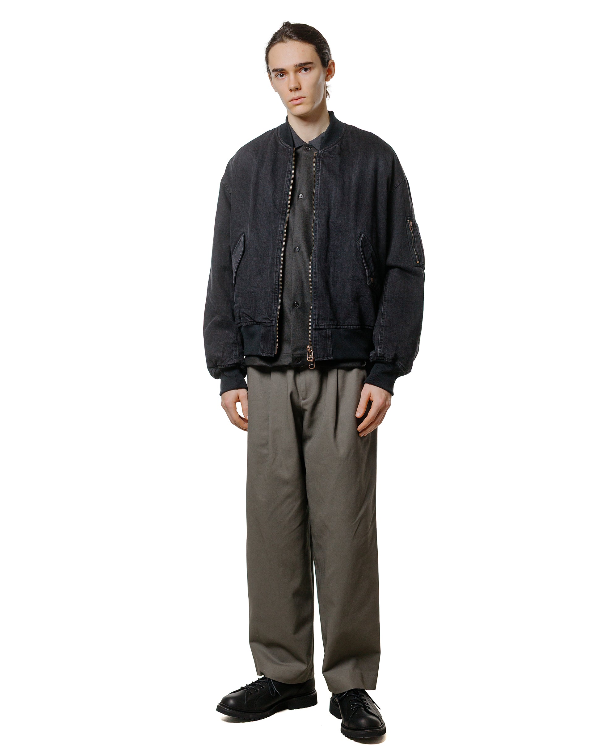 lost & found MARKAWARE MARKAWARE Double Pleated Easy Trousers Organic Cotton Survival Cloth Gray