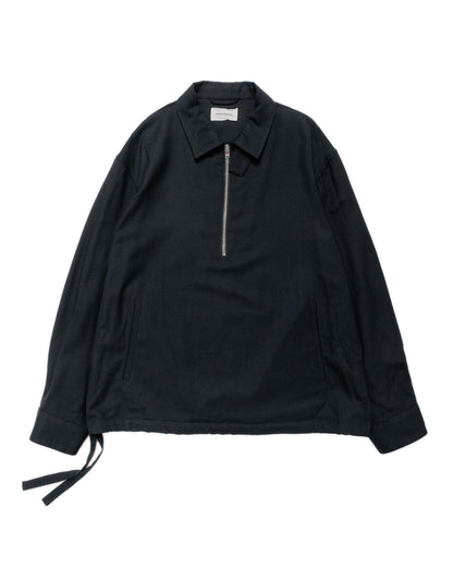 lost & found MARKAWARE MARKAWARE Half Zip Service Jacket 2/80 Organic Wool Viyella Black