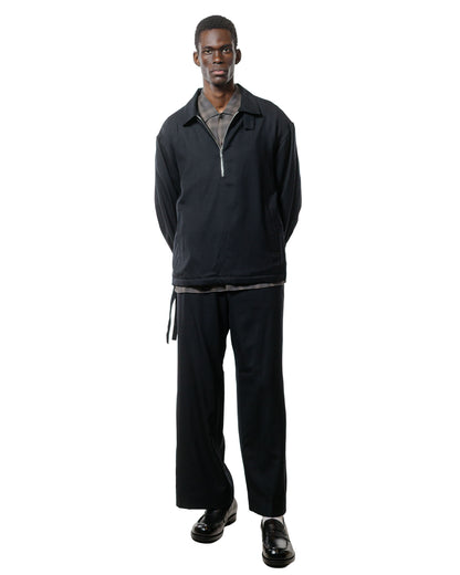 lost & found MARKAWARE MARKAWARE Half Zip Service Jacket 2/80 Organic Wool Viyella Black