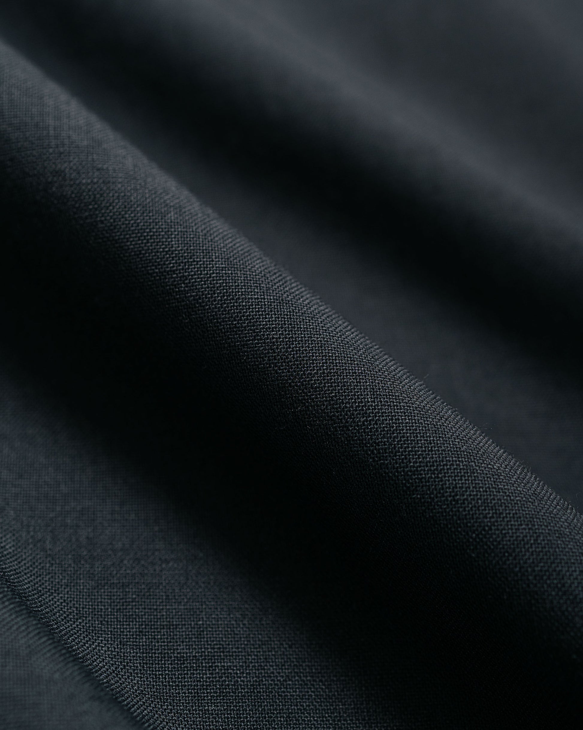 MARKAWARE Italian Open Collar S/S Shirt Organic Wool 2/80 Tropical Charcoal