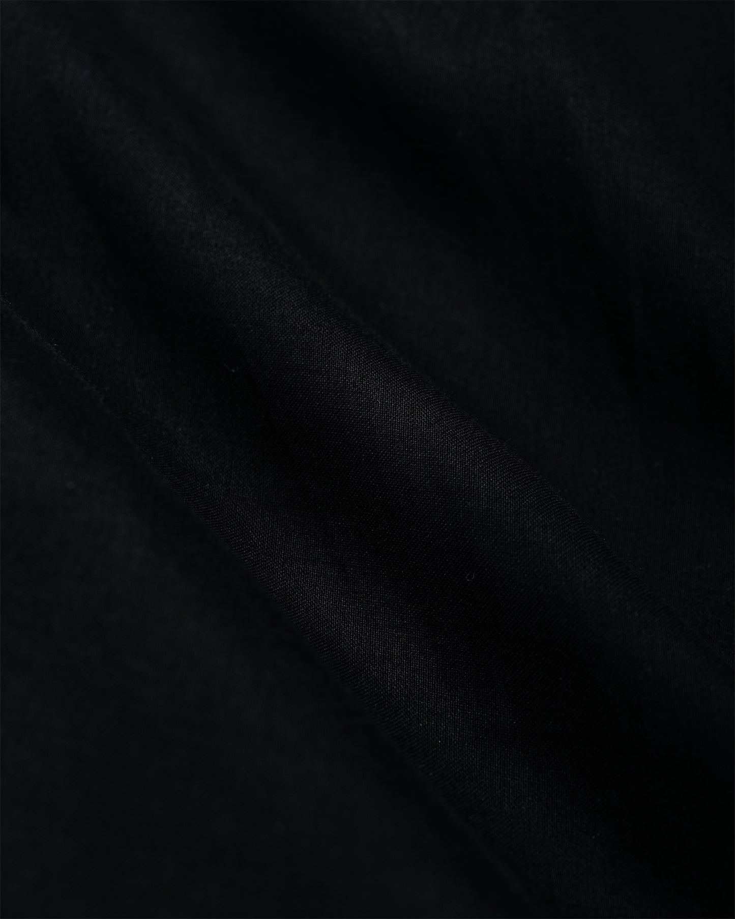 lost & found MARKAWARE MARKAWARE Italian Open Collar Shirt Organic Cotton 90/1 Lawn Black