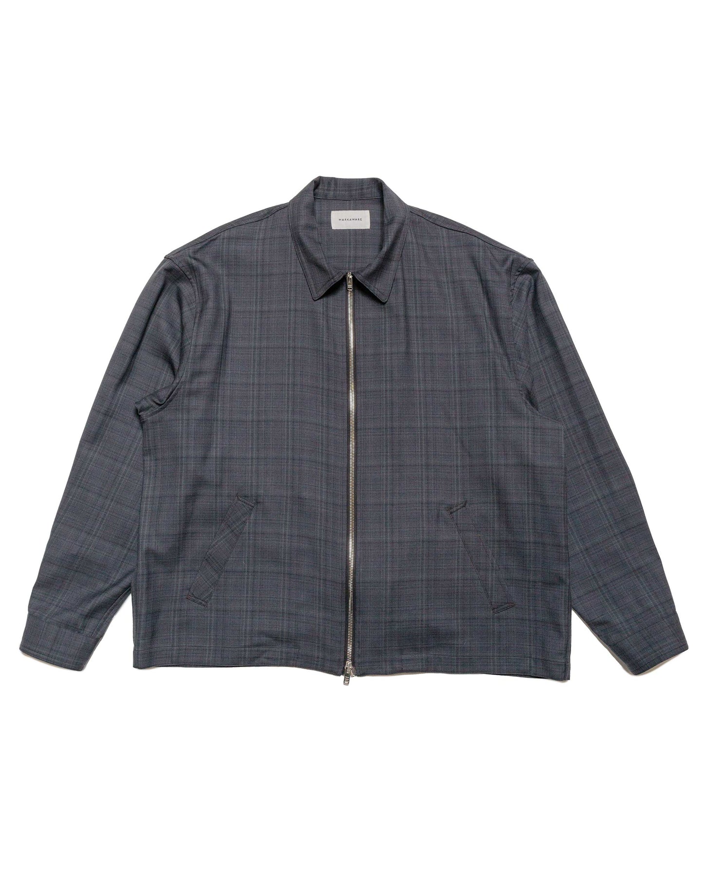 lost & found MARKAWARE MARKAWARE Sports Jacket 2/80 Organic Wool Check Viyella Charcoal Check