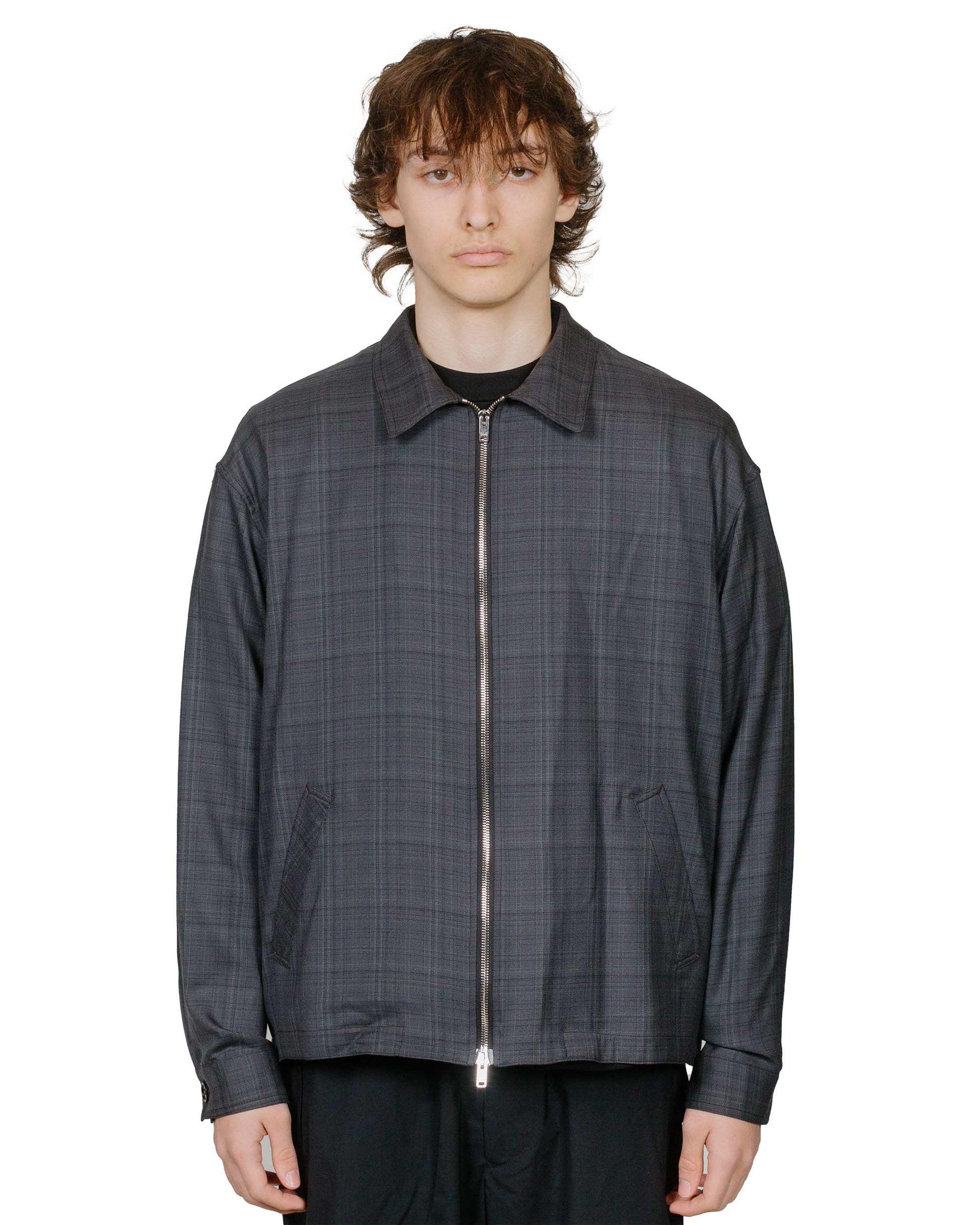 lost & found MARKAWARE MARKAWARE Sports Jacket 2/80 Organic Wool Check Viyella Charcoal Check