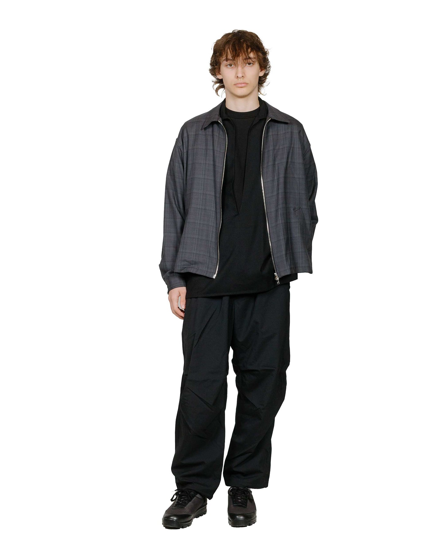 lost & found MARKAWARE MARKAWARE Sports Jacket 2/80 Organic Wool Check Viyella Charcoal Check