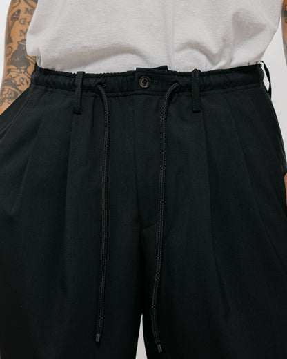 lost & found MARKAWARE MARKAWARE Triple Pleated Easy Trousers Organic Wool 2/80 Tropical Black