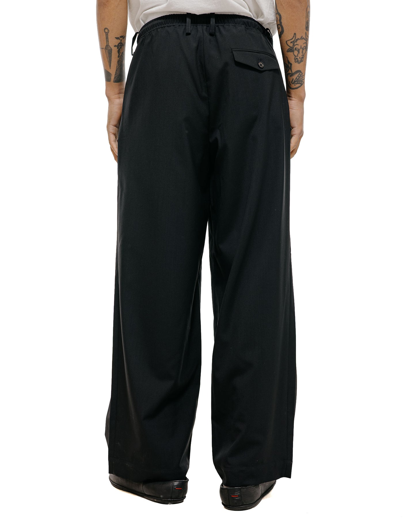 lost & found MARKAWARE MARKAWARE Triple Pleated Easy Trousers Organic Wool 2/80 Tropical Black
