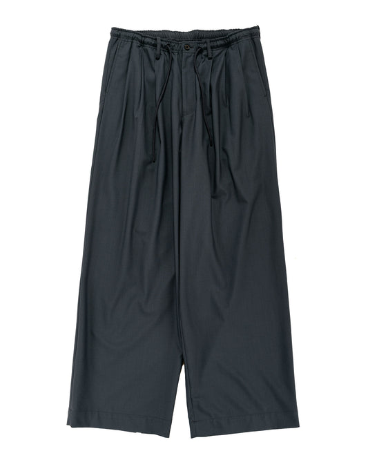 MARKAWARE Triple Pleated Easy Trousers Organic Wool 2/80 Tropical Charcoal