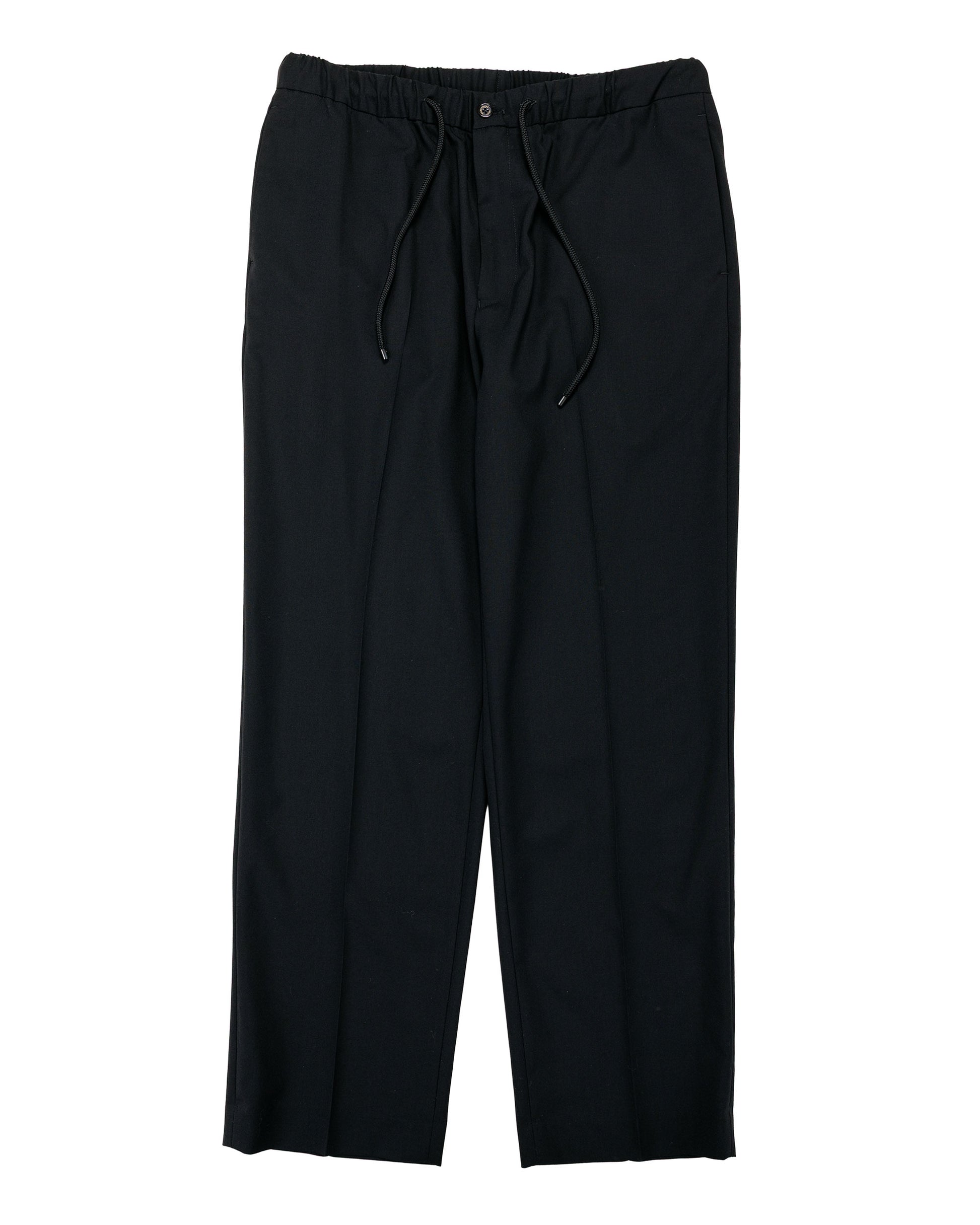 lost & found MARKAWARE MARKAWARE Flat Tapered Easy Trousers Organic Wool 2/80 Tropical Black