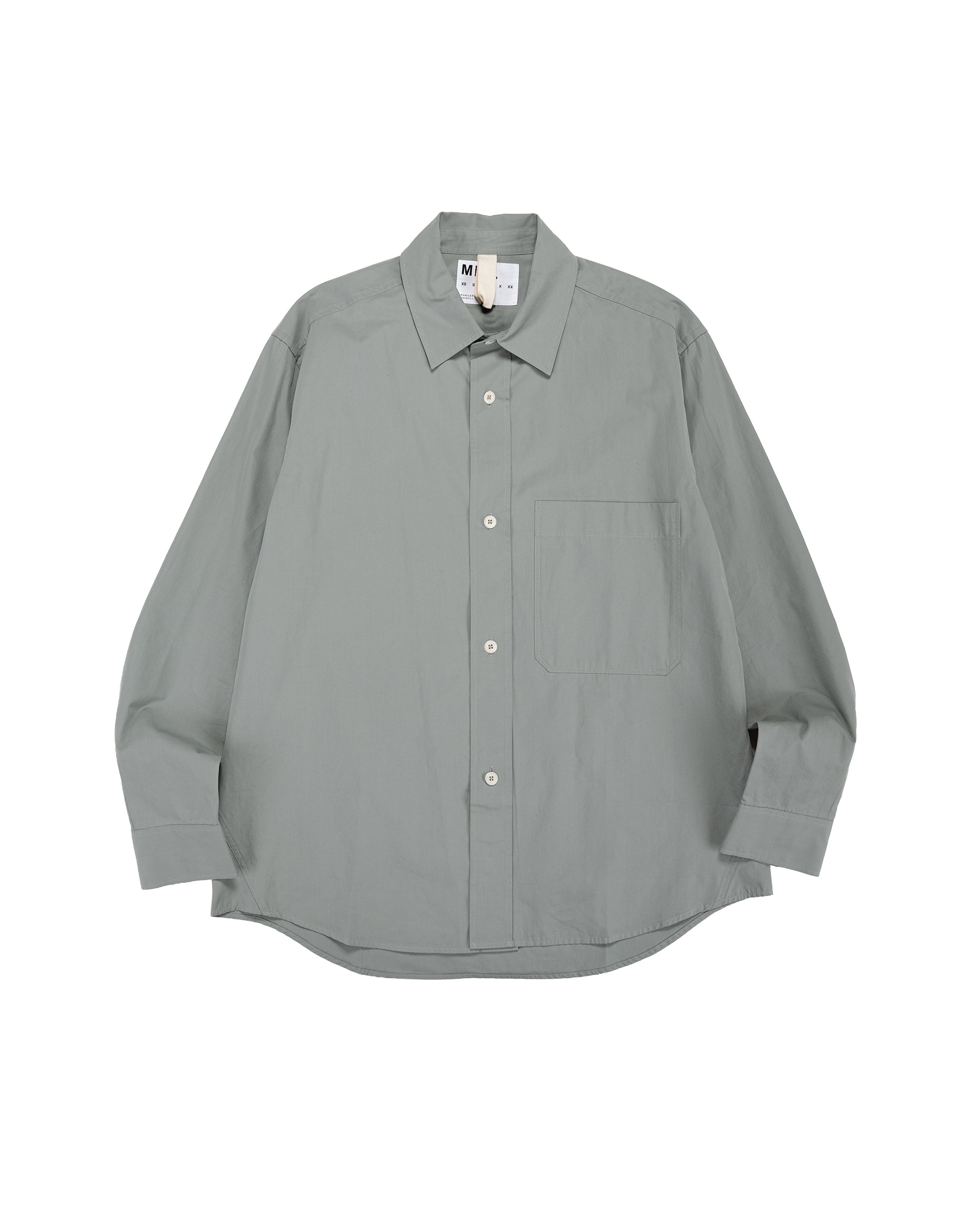 lost & found Margaret Howell MHL Basic Shirt Compact Cotton Poplin Fog