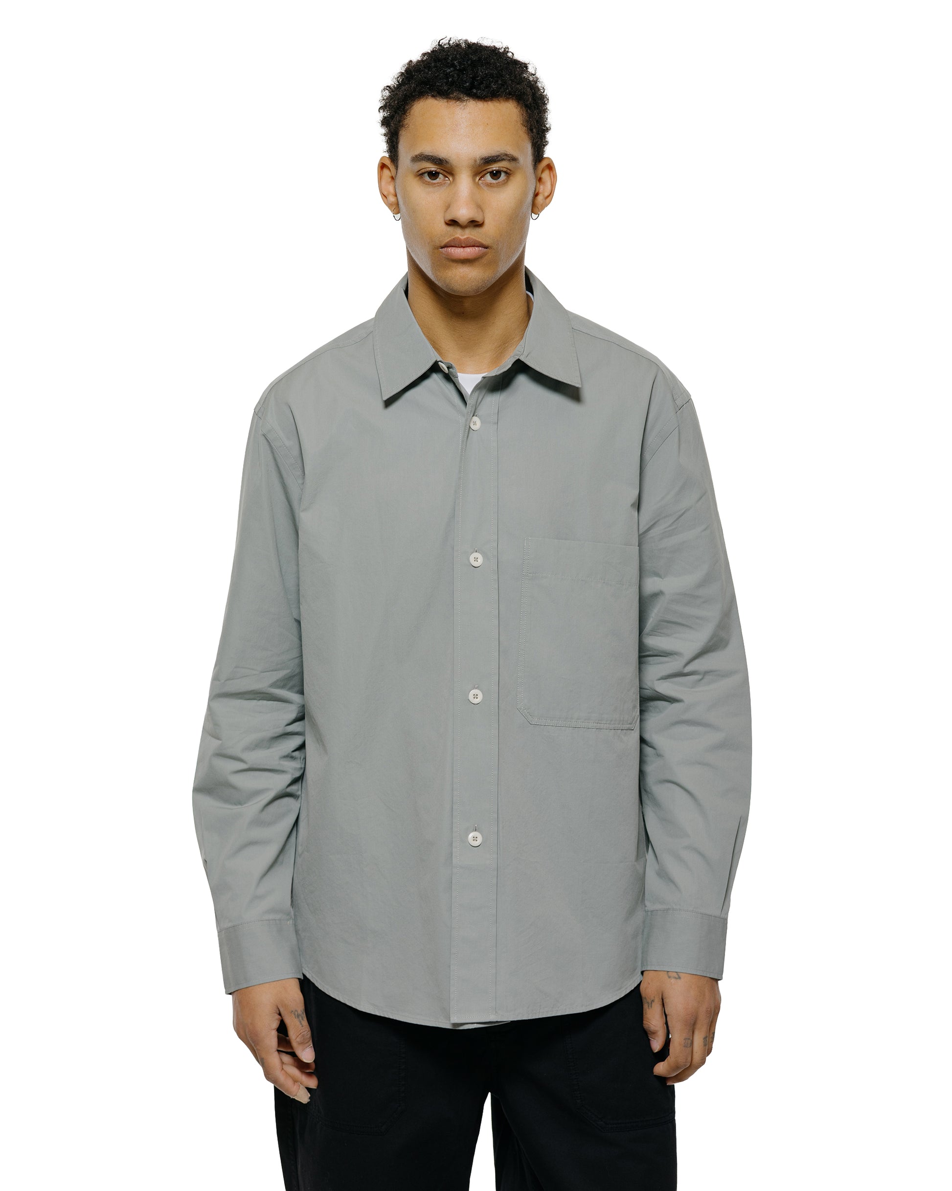 lost & found Margaret Howell MHL Basic Shirt Compact Cotton Poplin Fog