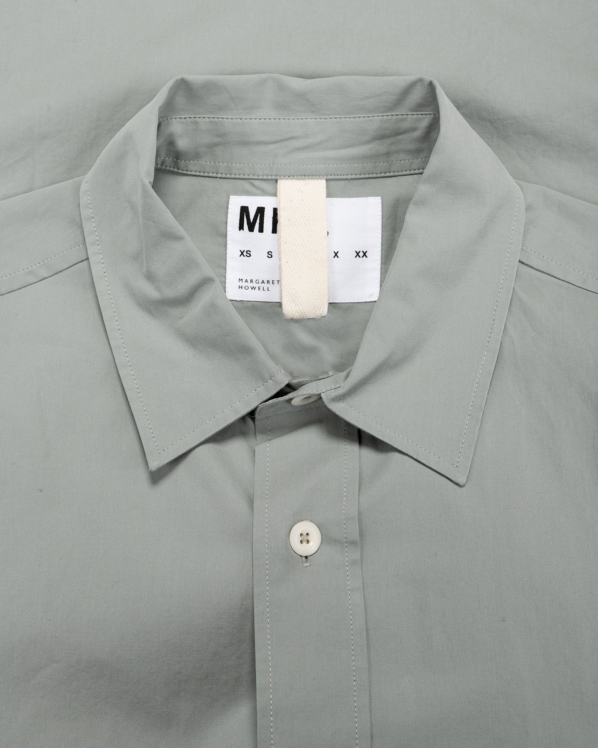 lost & found Margaret Howell MHL Basic Shirt Compact Cotton Poplin Fog