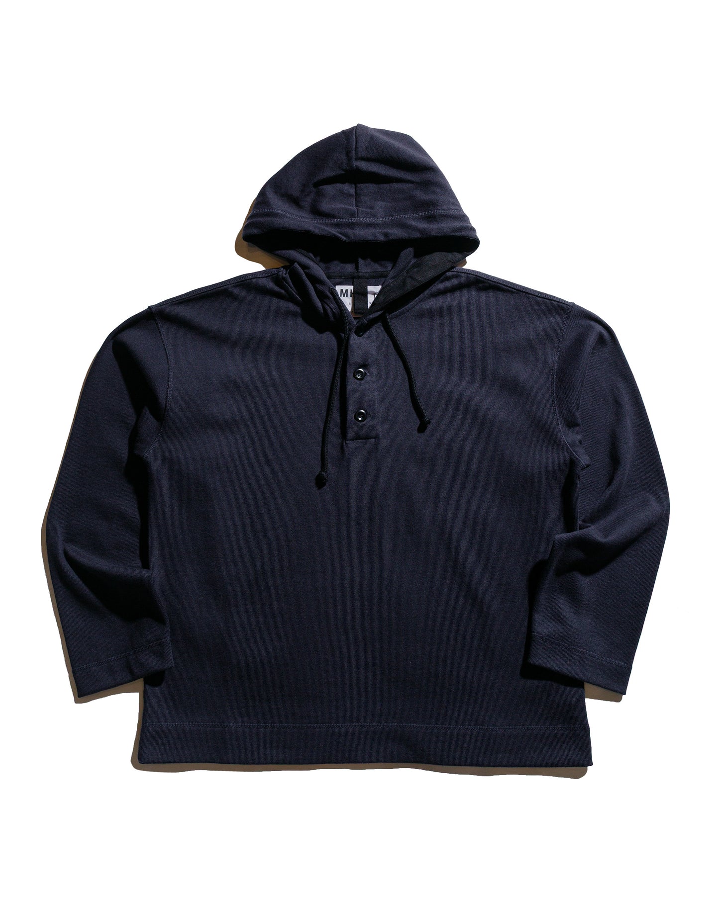 lost & found Margaret Howell MHL Button Hoodie Open End Jersey Ink